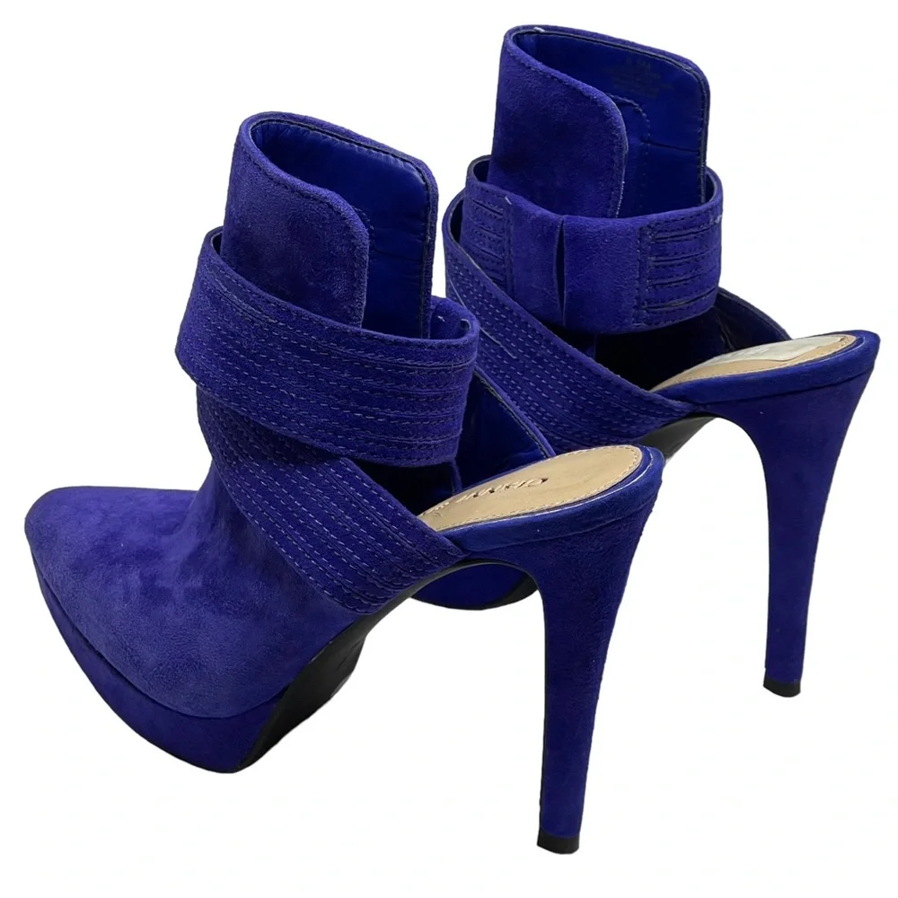 new Gianni Bini ♥︎ Suede Ankle Wrap Platform Slingback Stilettos Heels ♥︎ Cobalt - Picture 5 of 16